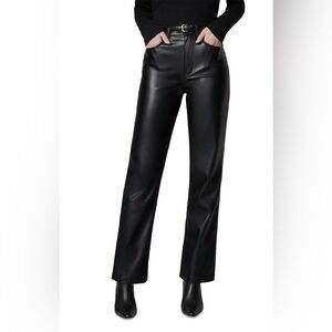 Joe's Jeans Black Faux Leather Wide Leg Pants